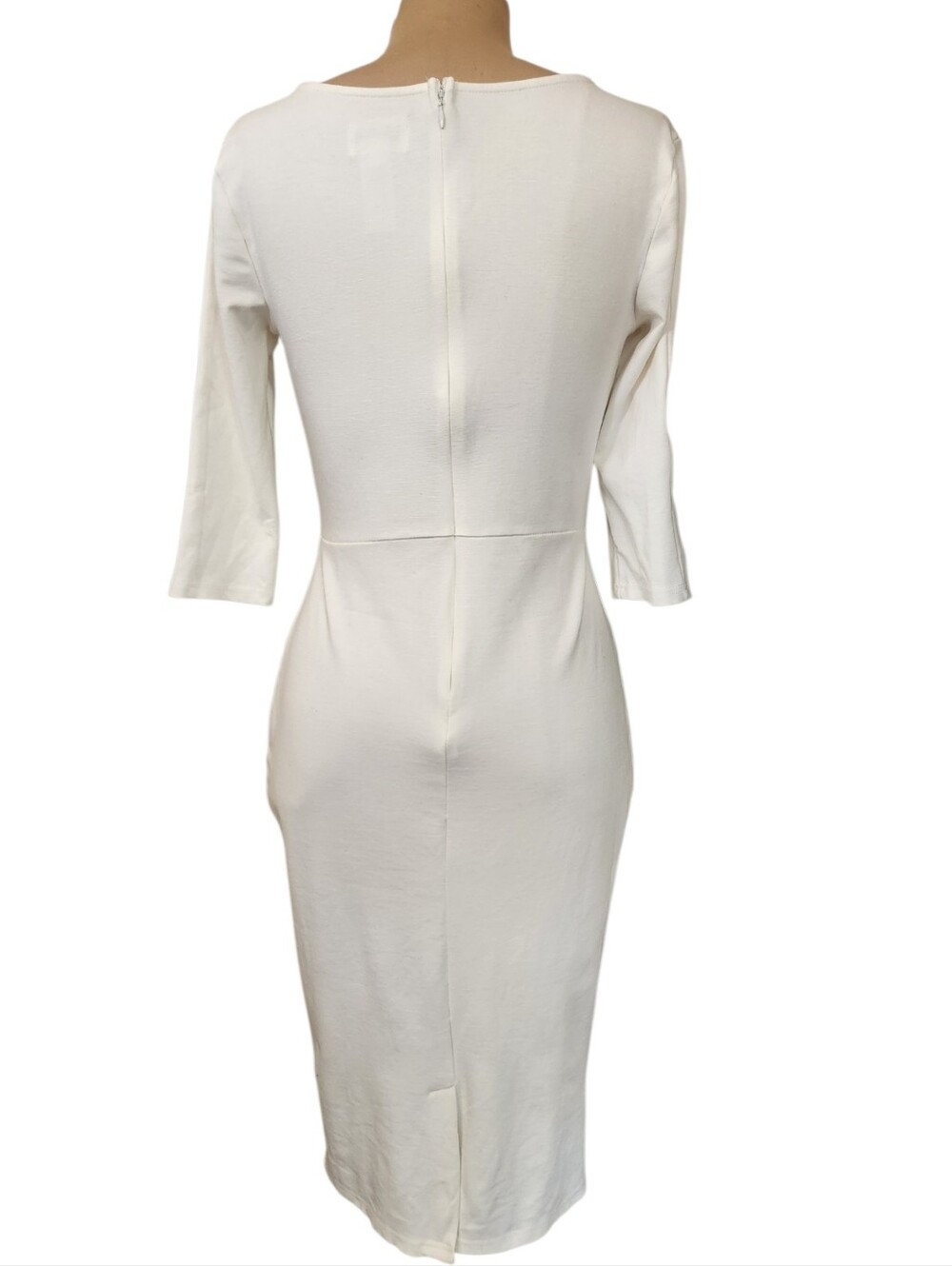 UNIQUE VINTAGE Ivory Princess Seam Pencil Dress - Size M - Picture 8 of 16